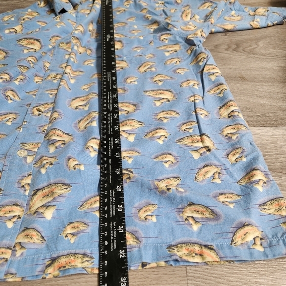 Columbia Blue Vintage Shirt XL Button Down Fisherman Fish Outdoor Wear Oversized - Picture 7 of 10
